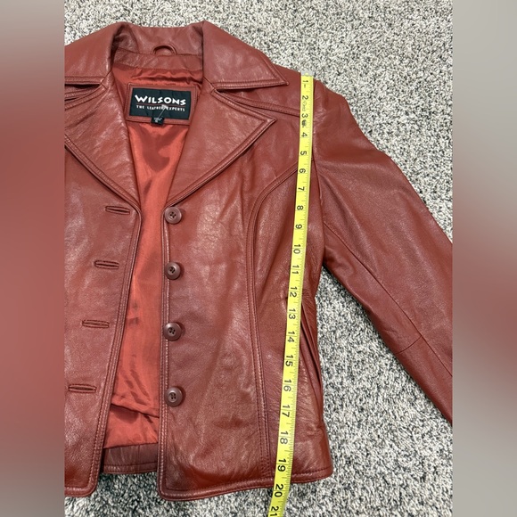 Wilson's Leather red brown leather jacket, size women's small - Picture 14 of 16